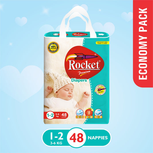 Economy Pack Baby Diaper Size 2 Small (3-6Kg), 48Pcs