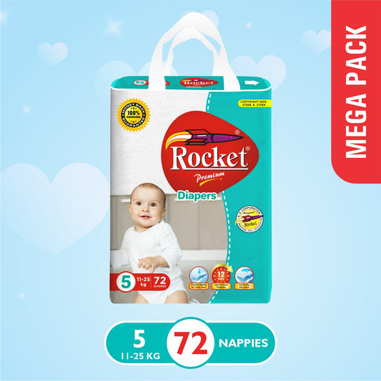 Mega Pack Baby Diaper Size 5 XL (11-25Kg), 72Pcs