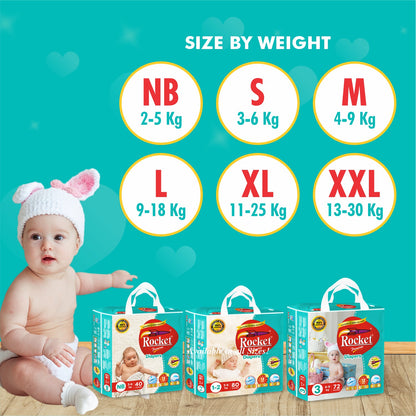 Economy Pack Baby Diaper Size 4 Large (9-18Kg), 40Pcs